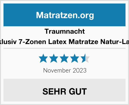 Traumnacht Exklusiv 7-Zonen Latex Matratze Natur-Latex Test
