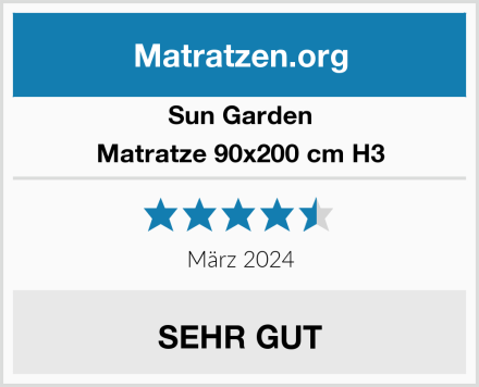 Sun Garden Matratze 90x200 cm H3 Test