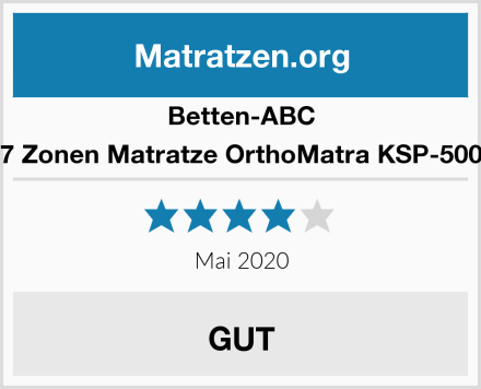 Betten-ABC 7 Zonen Matratze OrthoMatra KSP-500 Test