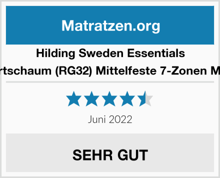 Hilding Sweden Essentials Komfortschaum (RG32) Mittelfeste 7-Zonen Matratze Test