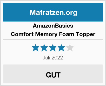 AmazonBasics Comfort Memory Foam Topper Test