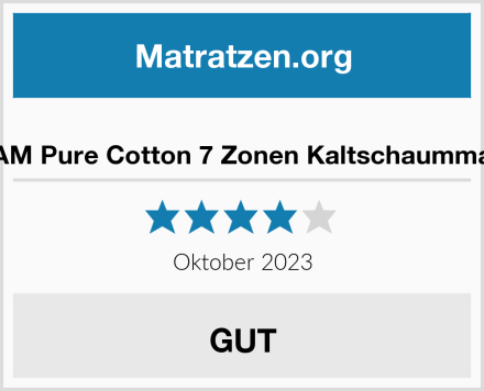  XDREAM Pure Cotton 7 Zonen Kaltschaummatratze Test
