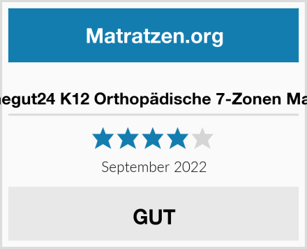  Träumegut24 K12 Orthopädische 7-Zonen Matratze Test